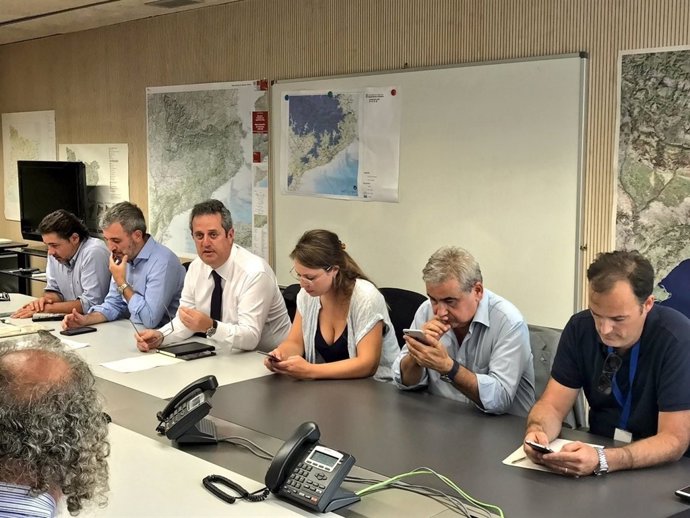 Reunió entre J. Forn, J. Sanz, J. Collboni i comandaments de la Guàrdia Urbana