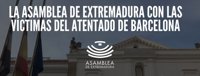 Las banderas ondean a media asta en la Asamblea de Extremadura tras el atentado en Barcelona
