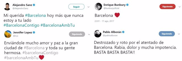 LA MÚSICA REACCIONA AL ATENTADO DE BARCELONA