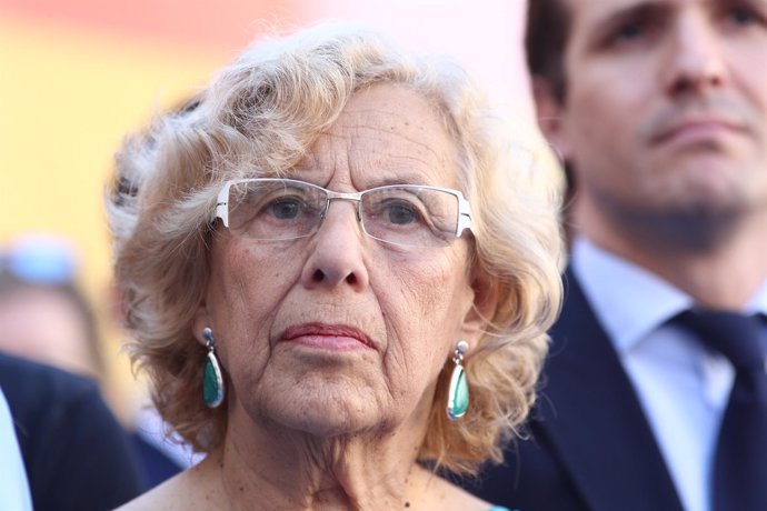 Carmena en el homenaje a Miguel Ángel Blanco en la Plaza de la Villa de Madrid