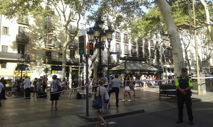 Imatge de la Rambla aquest divendres després de l'atemptat 