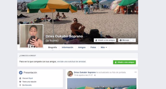 Perfil de Facebook de Driss Oukabir
