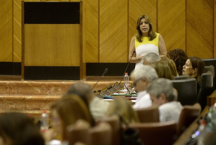 La presidenta de la Junta, Susana Díaz, en el Ple del Parlament andalús