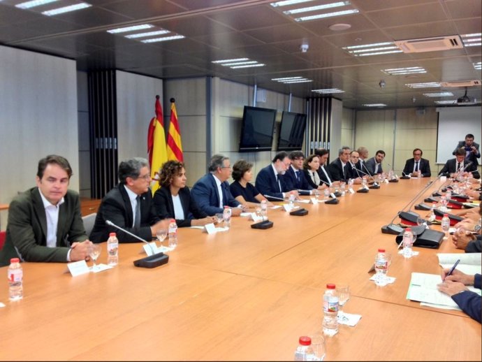 Mariano Rajoy, Soraya Sáenz de Santamaría, Ada Colau y Carles Puigdemont