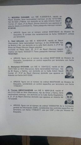 Llistat de sospitosos de l'atemptat a Barcelona i Cambrils