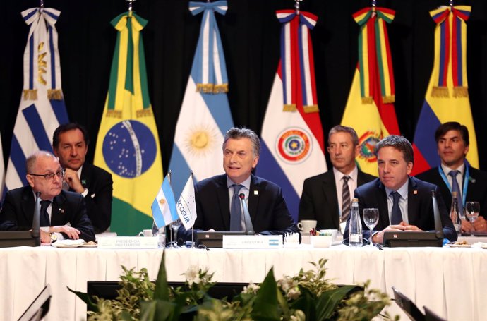El presidente de Argentina, Mauricio Macri, durnate una cumbre del Mercosur.