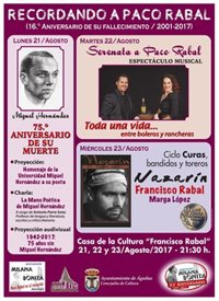 La Asociación Milana Bonita recuerda a Paco Rabal en el decimosexto aniversario de su fallecimiento