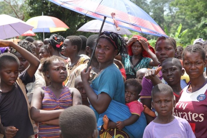 Refugiados centroafricanos en Ndu (RDC)