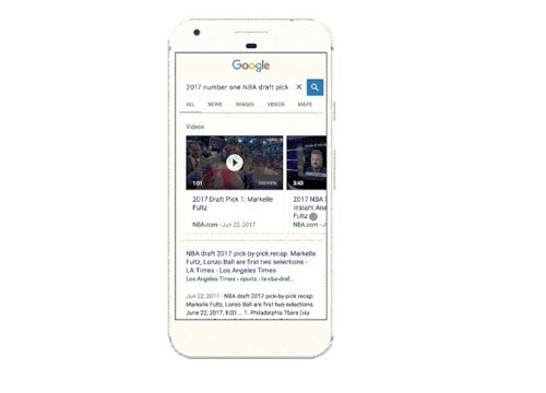 Vídeo y previsualizaciones en la app de Google