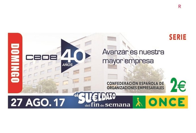 Cupón de la ONCE en homenaje a CEOE