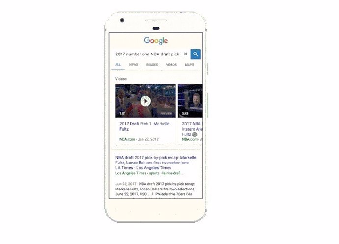 Vídeo i previsualitzacions en l'app de Google