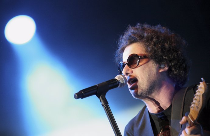 Argentine singer Andres Calamaro performs in Mexico City June 27, 2009. The perf