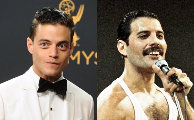 El actor Rami Malek y el cantante Freddie Mercury