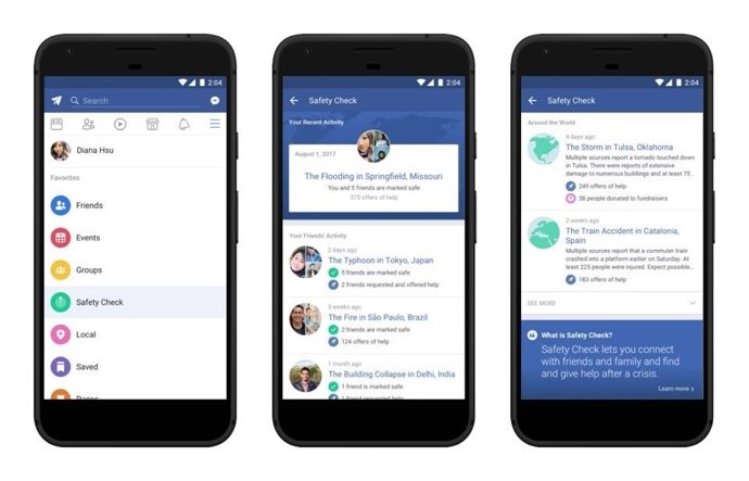 Safety Check Facebook pestanya atemptats terroristes emergències xarxes socials