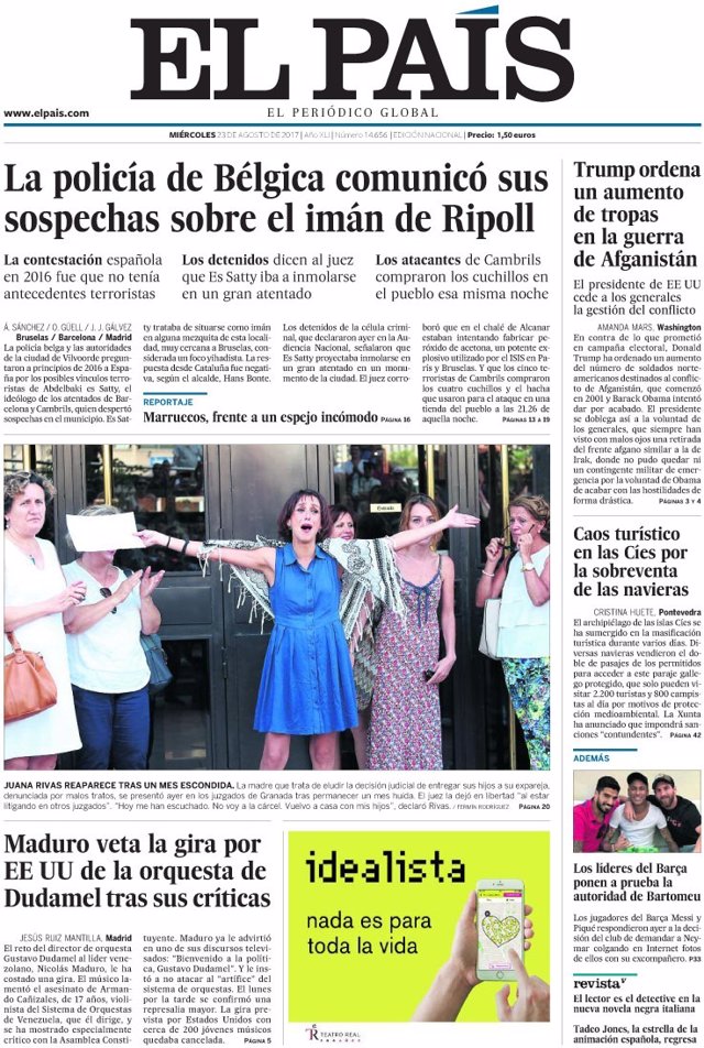 Portada de El País