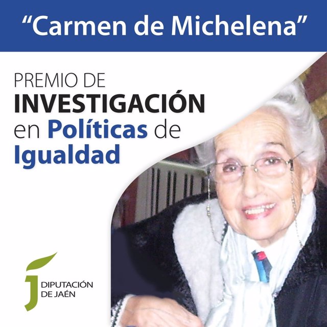 Cartel del Premio de Investigación en Políticas de Igualdad Carmen de Michelena.