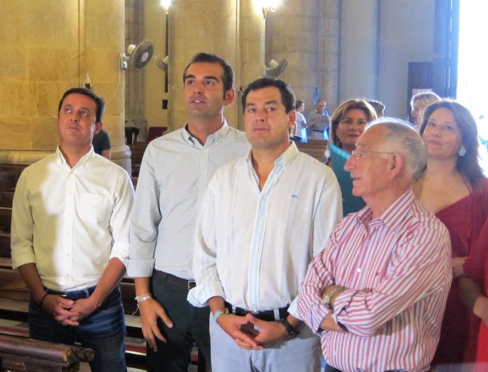 El líder del PP-A, Juanma Moreno, en el Santuario de la Virgen del Mar