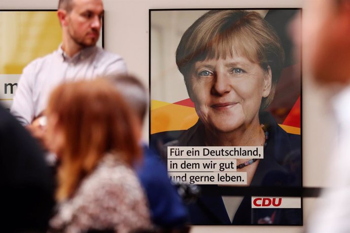 Cartel electoral de Angela Merkel