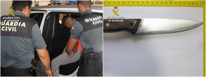 Imagen del agresor y del cuchillo empleado en el ataque