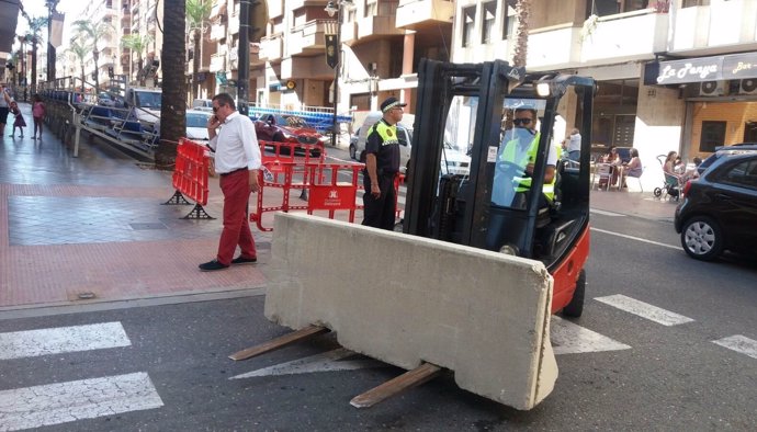 Uno de los bloques de hormigón que se instalarán en Ontinyent