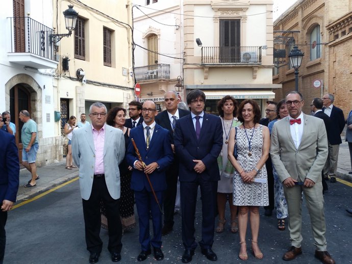 El president de la Generalitat,  Carles Puigdemont, a la festa major de Sitges