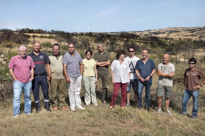 Visita a una de las zonas del incendio.