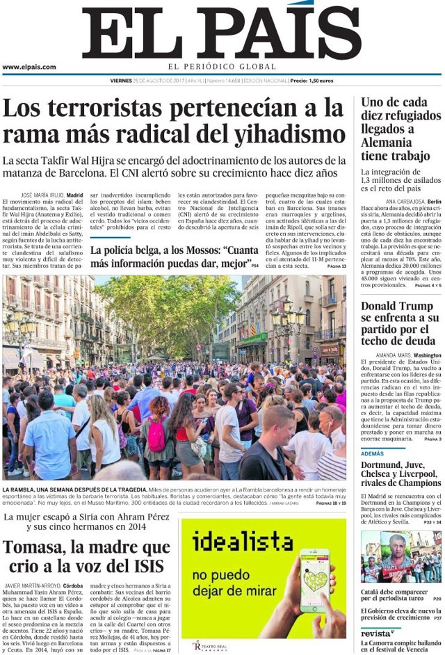 Portada de El País