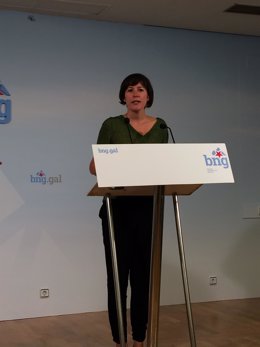 La portavoz nacional del BNG, Ana Pontón, en rueda de prensa