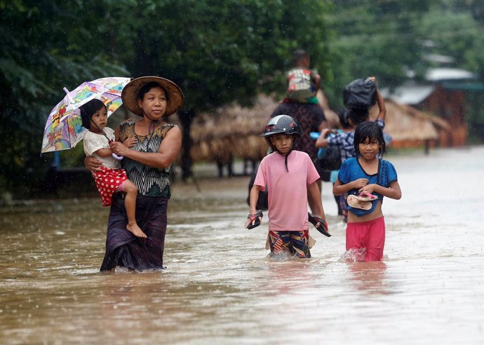 Inundaciones por el monzón en Birmania