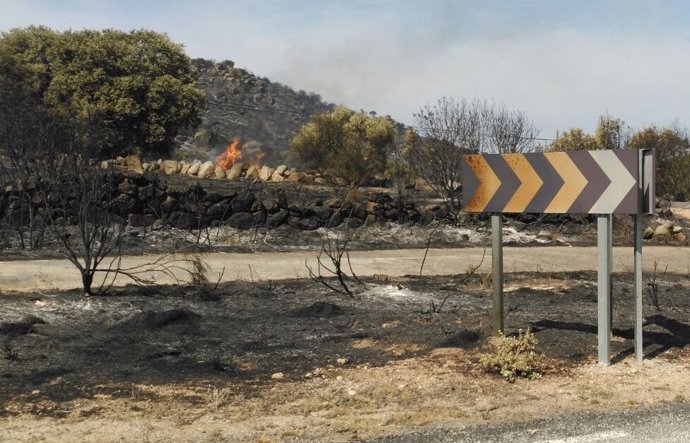 Incendio registrado en Medinilla (Ävila). 