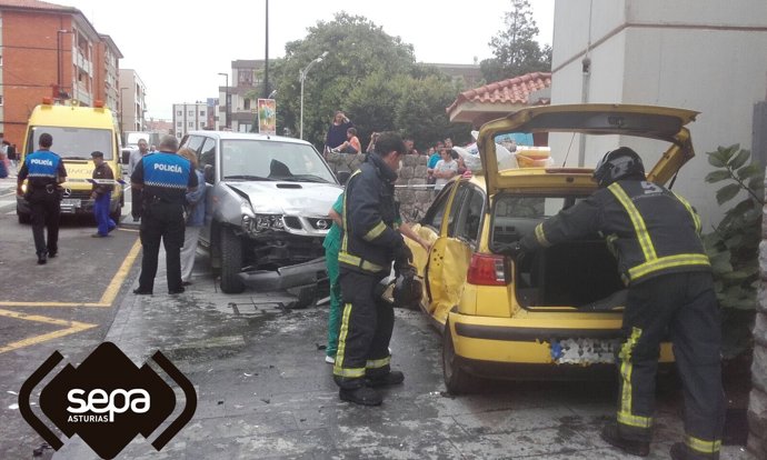 Los dos vehículos accidentados