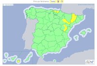 El calor dará paso este fin de semana a tormentas y a un descenso de las temperaturas máximas, hasta 11 grados menos