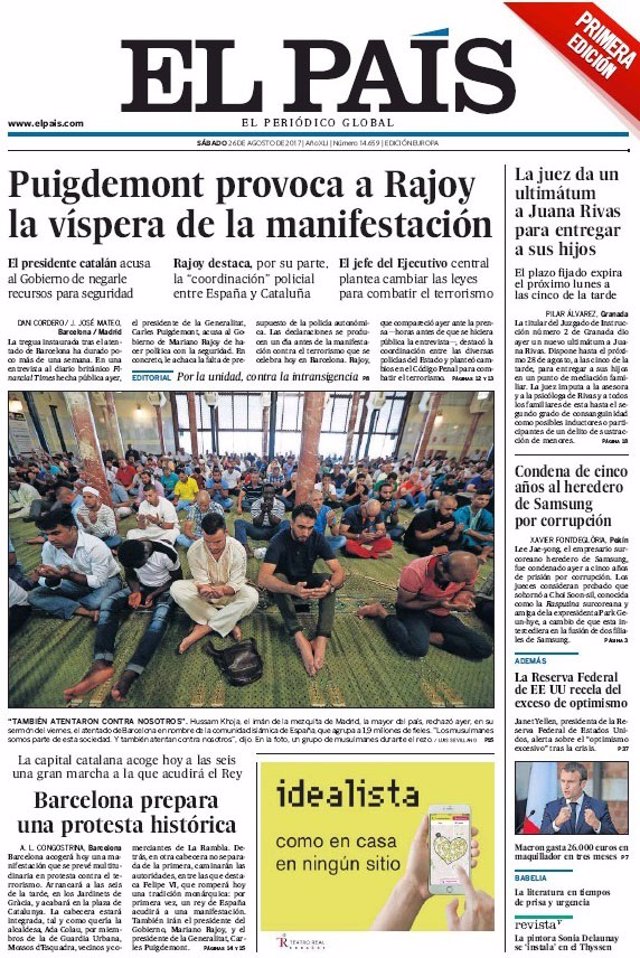 Portada de El País