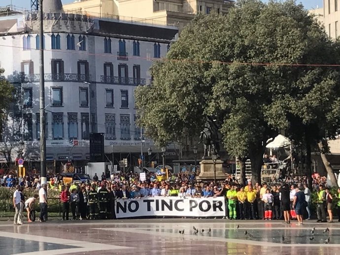 Pancarta No tinc por a la manifestació 