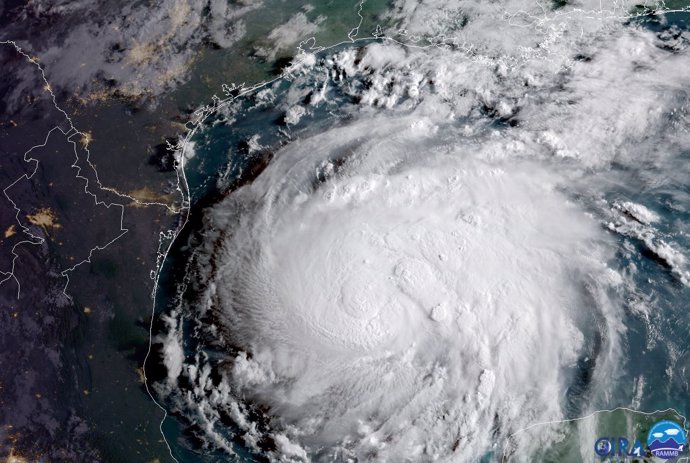 Imagen de satélite del huracán 'Harvey'.