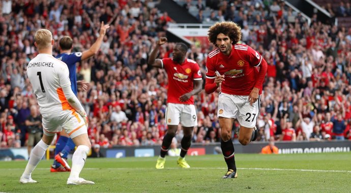 Fellaini celebra un gol con el Manchester United