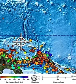 Mapa terremoto Papúa Nueva Guinea