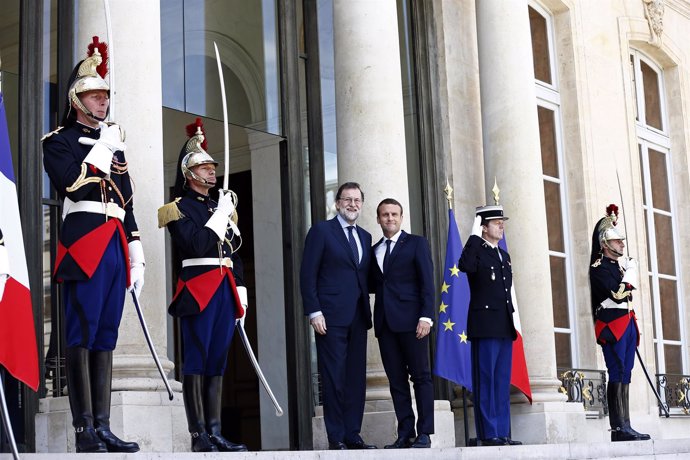  Emmanuel Macron Y Mariano Rajoy En El Palacio Del Elíseo 