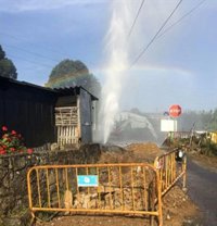 Parte de Novo Mesoiro y Pocomaco registran un corte de agua por un accidente en unas obras