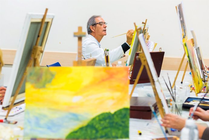 Taller de pintura organitzat per l'Obra Social "la Caixa", dedicat al pintor El 