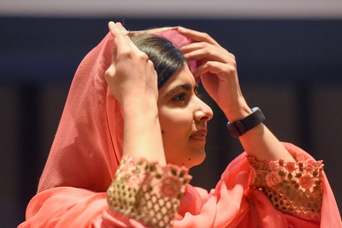 Malala Yousafzai attends a ceremony after being selected a United Nations messen