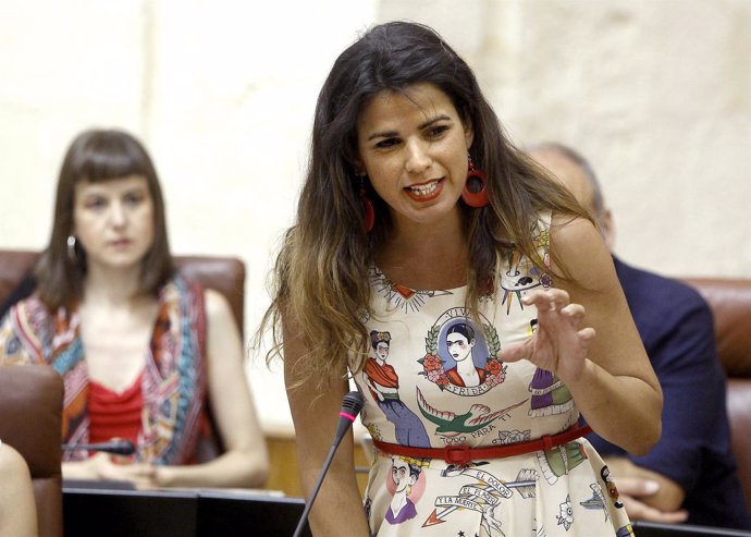 Teresa Rodríguez, en el último pleno del Parlamento andaluz