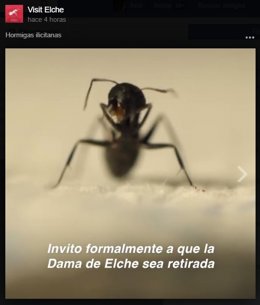 Fragmento del vídeo que reclama la Dama de Elche