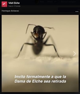 Fragmento del vídeo que reclama la Dama de Elche