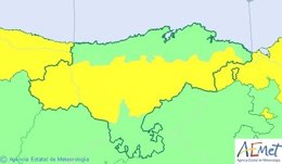 Mapa de avisos por lluvias para este miércoles