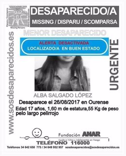 Hallan a la menor desaparecida en Ourense.