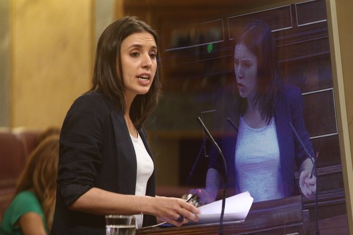 Irene Montero en el debate de la moción de censura