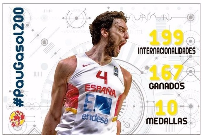 Pau Gasol cumple 200 partidos con la selección española