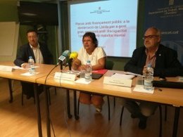 La consellera D. Bassa, en una roda de premsa a Lleida