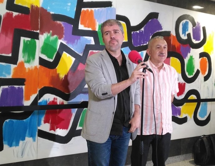 Los secretarios generales de CC.OO. Y UGT, Unai Sordo y Pepe Álvarez